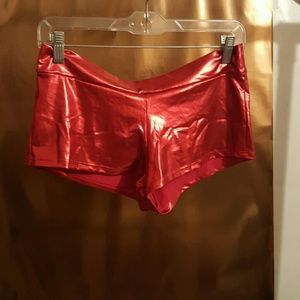 Red rave shorts